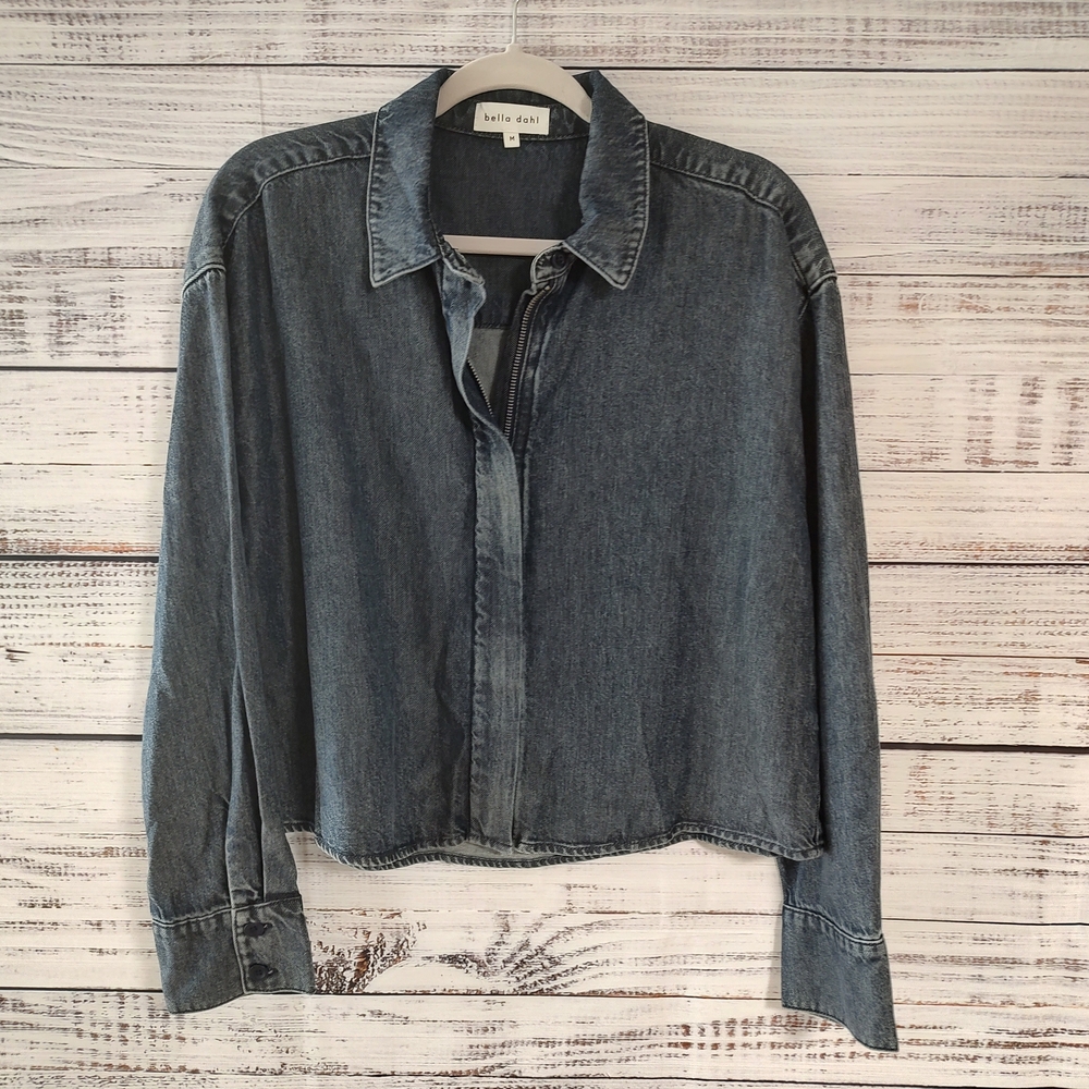 Bella Dahl Lyocell Zip Front Denim Jacket Medium